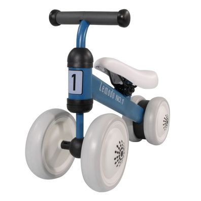 Lauflernrad blau, Kinderlaufrad mit Umkippschutz und gepolsterten Lenker, Mini Laufra