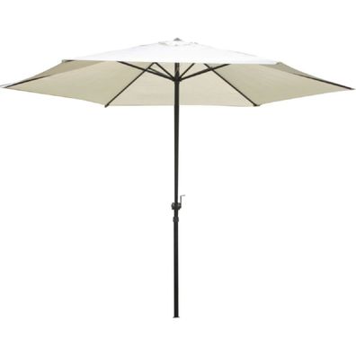 Sonnenschirm creme mit Handkurbel, 300 cm Durchmesser / creme