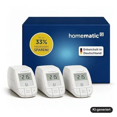 Homematic IP Erweiterungsset Heizen – basic mit 3 smarten Heizkörperthermostaten
