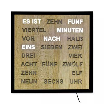 AMS - 1267 - Wanduhr - Quarz - Wortuhr - 40x40cm