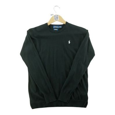 Herrenpullover Pima Cotton Rundhalsausschnitt Schwarz Größe XS #QWE3661