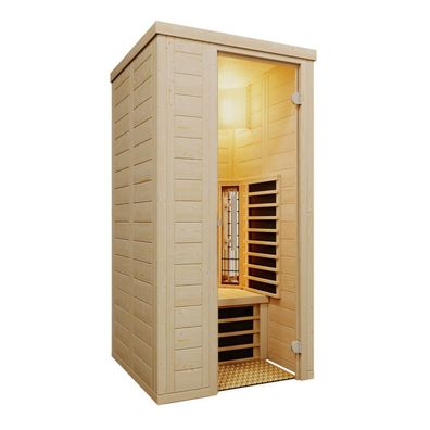 Infraworld TrioSol Natura 100 Infrarotkabine mit Infrarotstrahler Fichte 100x100x200
