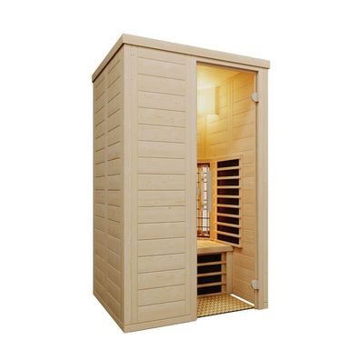 Infraworld TrioSol Natura 120 Infrarotkabine mit Infrarotstrahler Fichte 120x100x200