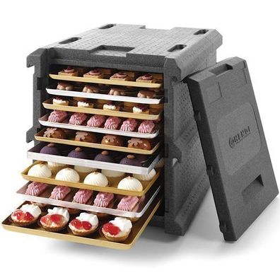 Profi Line Thermoisolierte Catering-Box für 9 Tabletts, 600 x 400 mm, 128 l