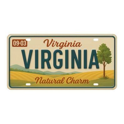 Blechschild 15x30cm - Virginia Natural Charm Retro USA