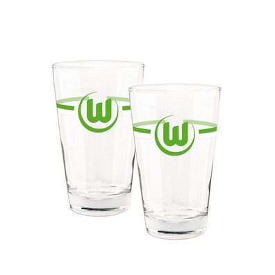VfL Wolfsburg Glas Trinkglas Grün-Weiß, 2er-Set 1413