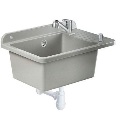 GOSPO Ausgussbecken aus Polypropylen, 50,5 x 34 x 26,5 cm, Grau