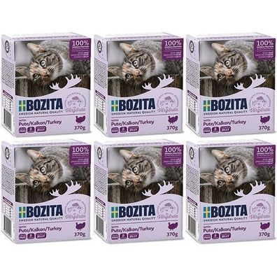 BOZITA Fleischstücke mit Putenfleisch in Gelee 6 x 370 g