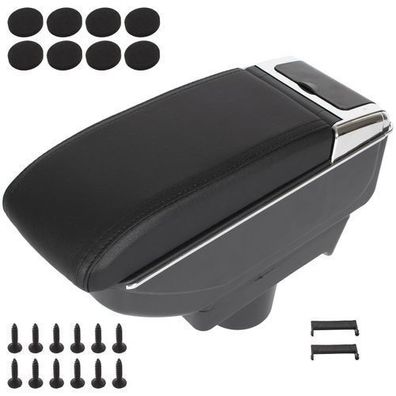 Opel Astra III H 04-14 Armlehne mit Ablagefach Schwarzes ECO-LEDER + Montagesatz