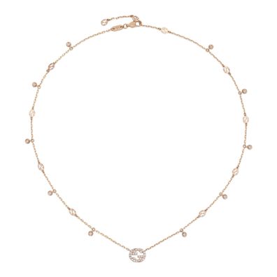 Gucci - YBB729402001 - Interlocking G Necklace in 18kt pink gold and diamonds