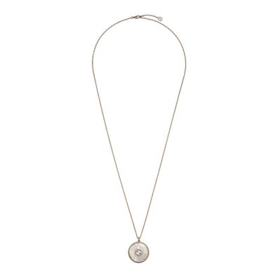 Gucci - YBB786777001 - Gucci Interlocking Necklace in pink gold, mop, diamonds GG pav