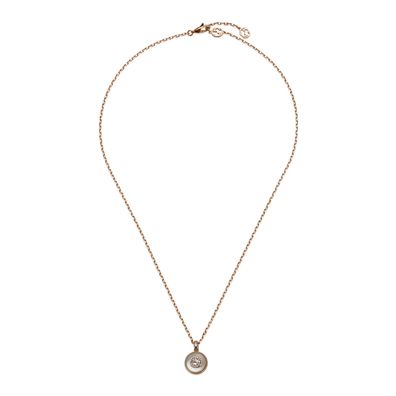 Gucci - YBB789342001 - Gucci Interlocking Necklace in pink gold, mop, diamond, GG pav