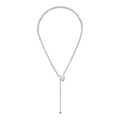 Gucci - YBB796347001 - Trademark Lariat necklace in sterling silver with heart motif