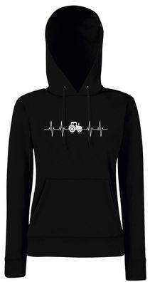 Herzschlag Traktor - EKG Trecker Landwirt I Girlie Kapuzenpullover