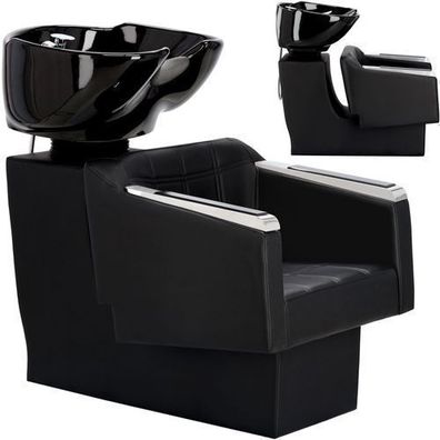 Friseurwaschanlage Pikos mit beweglichem Keramikbecken, Armatur & Brause