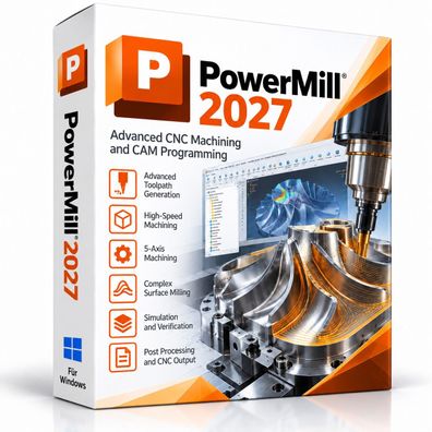 PowerMill 2027 Vollversion mit Dauerlizenz Professionelle CNC-Programmierung, 3D-CAM