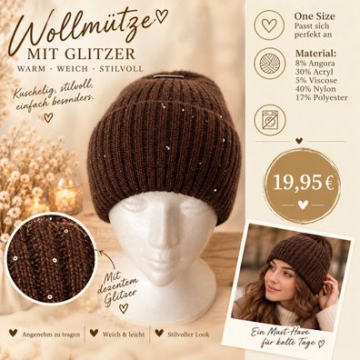 Wollmütze mit Angora