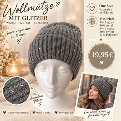 Wollmütze mit Angora Anteil