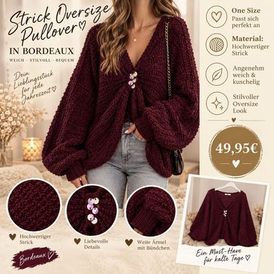 Strick Oversize Pullover Top Stylisch