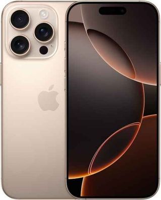 Apple iPhone 16 Pro 256GB Titan Wüstensand inkl. Schutzglas & Case - Sehr Gut