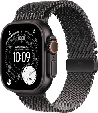 Apple Watch Ultra 3 Titanium Black Milanese Loop Black M - NEU