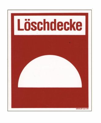 Symbol Schild Löschdecke Brandschutzzeichen 15x18cm Folie BGV DIN
