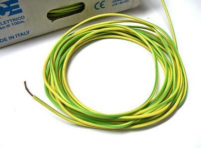 5 Meter Elektro Schaltlitze 1,5mm Kupferlitze flexibel mehradrig isoliert grün-gelb