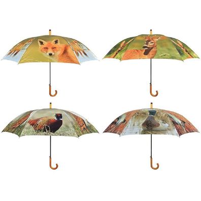 1 Stockschirm Fuchs Reh Fasan Ente Schirm Schirme Regenschirm Waldtiere Tiere neu