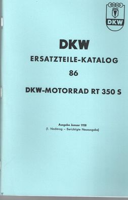 Ersatzteile Katalog Nr 86 - DKW Motorrad RT 350 S