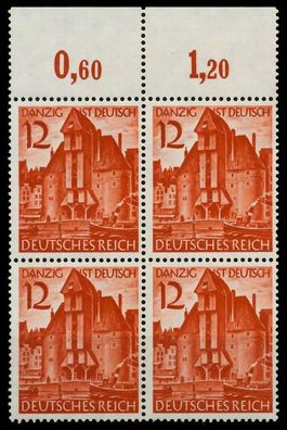 3. REICH 1939 Nr 715 postfrisch Viererblock ORA X77D6CE