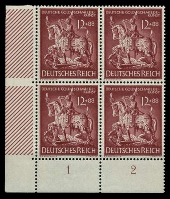 3. REICH 1943 Nr 861 postfrisch Viererblock X780322