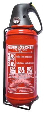 2kg ABC Pulver Feuerlöscher Dauerdruck Löscher KFZ Autofeuerlöscher