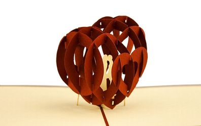 3D Klappkarte Paar im Herz für Hochzeit Glückwunschkarte Verlobung Liebe