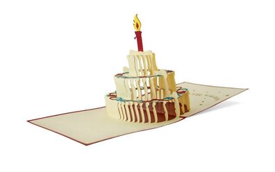 3D Klappkarte Tortenzauber Hochzeit Glückwunschkarte Geburtstagskarte