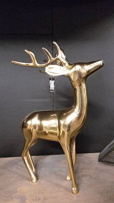 Deko Hirsch stehend Aluminium gold 28x13x41 cm
