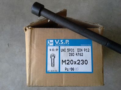 ISO4762 10.9 M20 x 230 blank Zylinderschraube mit Innensechskant (DIN 912) 1 Stk