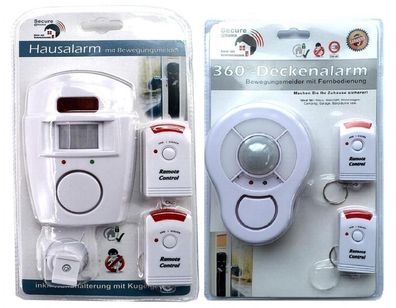 Set Hausalarm & Deckenalarm mit PIR- Bewegungsmelder mit Fernbedienung | Alarm