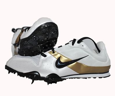 Nike Rival D Plus 2, weiß-gold, Mittelstrecke, Langstrecke, UK 8,5