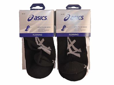 Asics Running Pulse Sock, 2er-Pack, schwarz + weiß – 331736