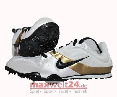 Nike Rival D Plus 2, weiß-gold, Mittelstrecke, Langstrecke, UK 8,5