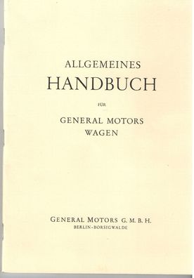Handbuch General Motors Wagen