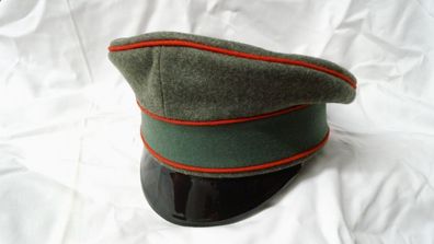 Schirmmütze 1 Weltkrieg feldgrau - grün - rote biesen gr.59cm #37
