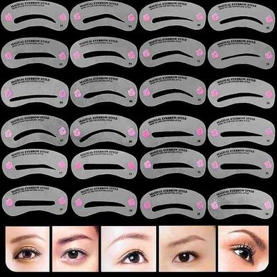 24 Stück Augenbraue Schablone Vorlage Kosmetik Auge Braue