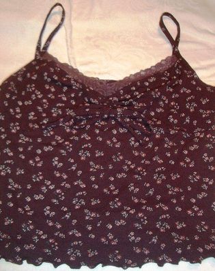 T-Shirt braun mit Blumenmuster
