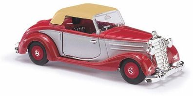 Busch H0, 40528, MB 170S Cabrio geschl., Zweifarbig, Rot, Fahrzeug Modell 1:87