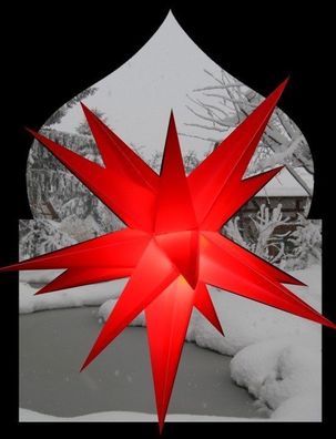 Outdoor Stern rot - beleuchteter Stern Weihnachtsstern Leuchtstern Faltstern