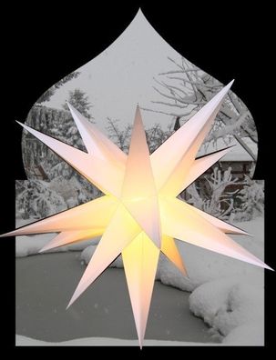 Outdoor Stern weiss - beleuchteter Stern Weihnachtsstern Leuchtstern Faltstern 55cm