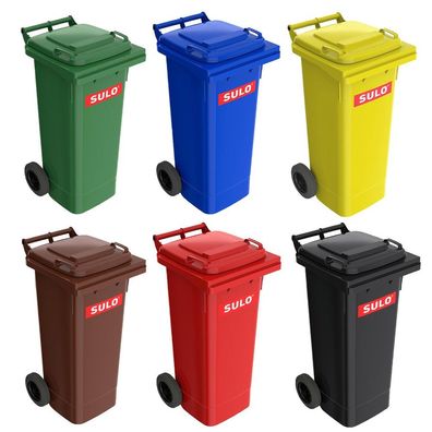 STIER Abfallbehälter mit Regenhaube 50L Mülltonne grün oder orange aufhängbar