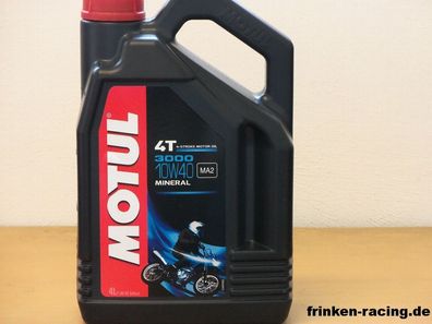 7,50€/ l Motul 3000 4T 10W-40 4 L mineral. 4-Takt Motorrad Öl