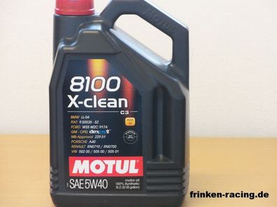 8,70€/ l Motul 8100 X-clean 5W-40 C3 5 Ltr VW50200 50500 MB 229.51 BMW LL-04